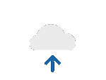 A cloud with an arrow pointing up